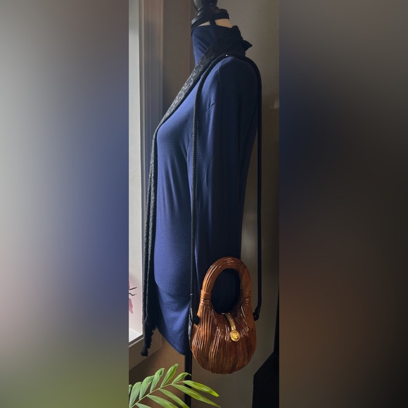 Timmy Woods of Beverly Hills Acacia Wood Handbag Purse 👜 🧡 - Picture 3 of 17